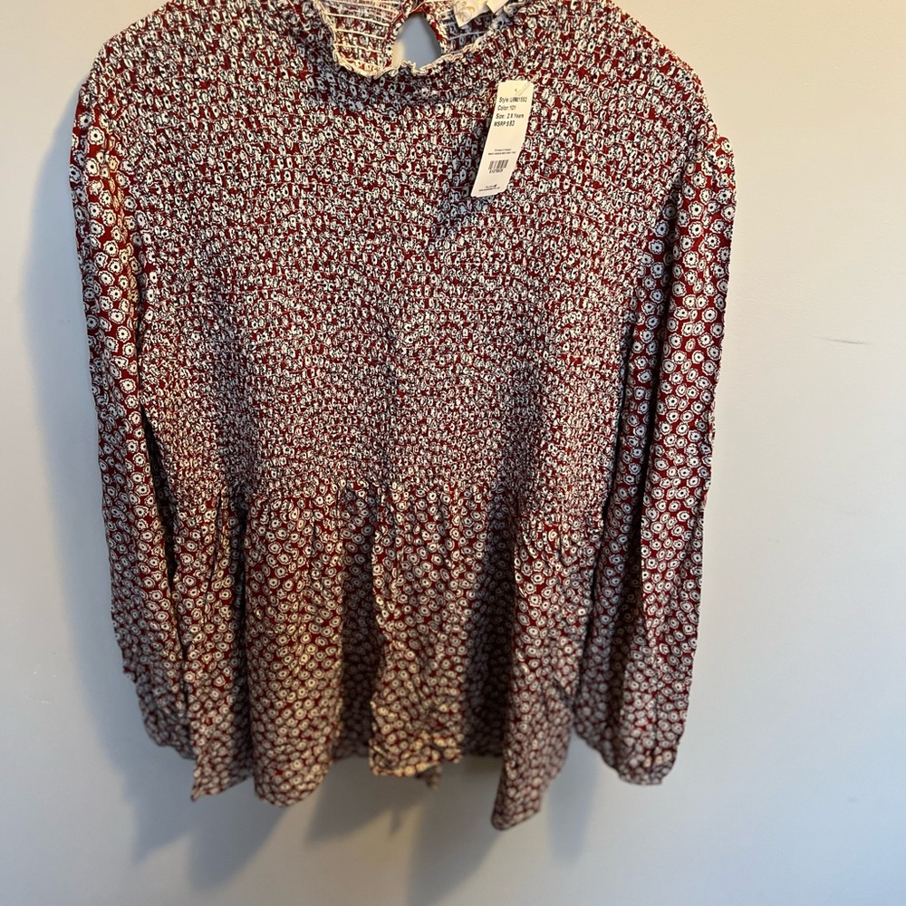 NWT weekend by Suzanne Betro smocked floral blouse size 2X